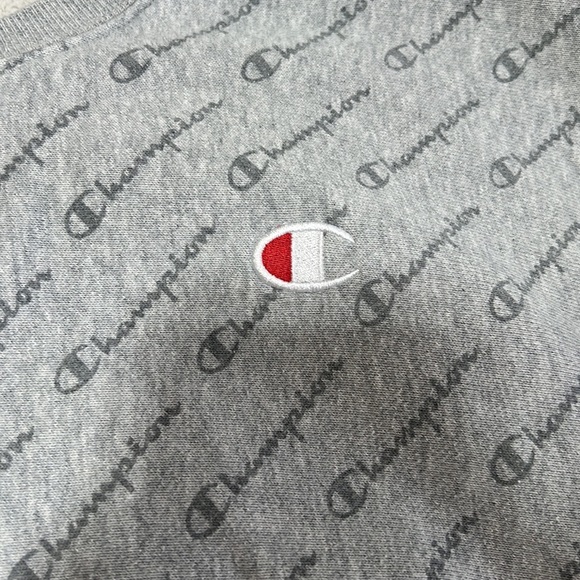 Champion Woman’s Reverse Weave Crew All Over Logo Sweater - Picture 3 of 9